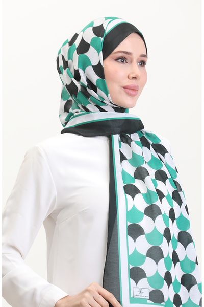 sefamerve Patterned Soft Shawl 70266-13 Black Gray