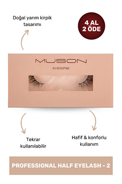 Muson Professional Half Eyelash - 2 Doğal Yarım Takma Kirpik