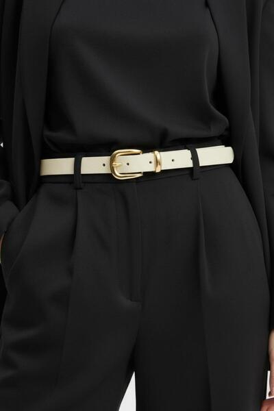 Gesa حزام بإبزيم ذهبي نسائي