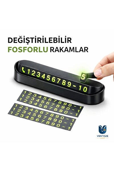 Ventoze Fosforlu Aç-Kapa Araç Numaratörü – Park Telefon Numarası Gösterge Apa...