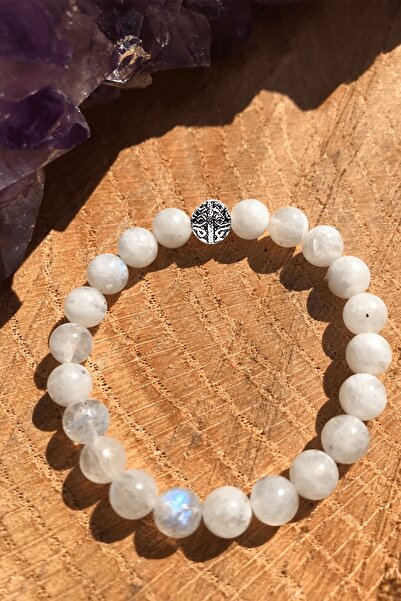 Tesbih Atölyesi Certified Real Moonstone Bracelet - with Silver Apparatus