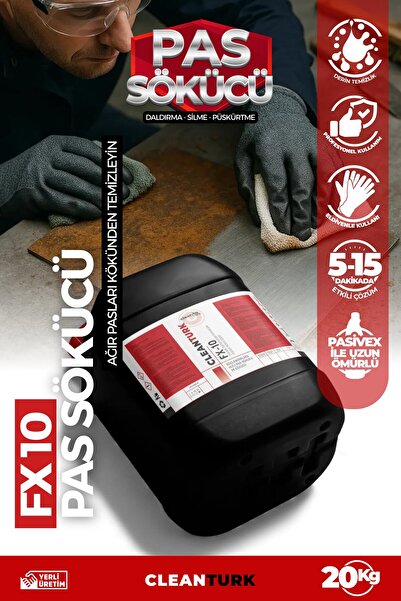 CleanTurk FX10 Ağır Pas Sökücü | Sanayi Tipi Güçlü Pas Çözücü | Hızlı Etkili ...