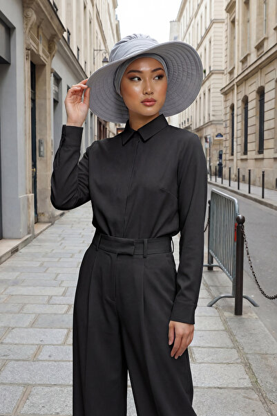 Aisha's Design Знімний капелюх з бантиком ззаду, трикотажний тюрбан, S-4, сір...