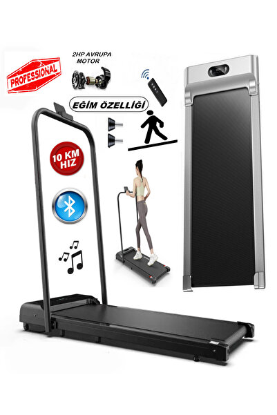 Raiden Bluetoothlu Eğimli Yürüme Koşu Bandı 2hp Motor Fitness Katlanır 7 Katm...