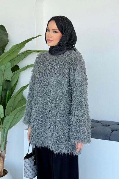 Şulemoda Giyim Furry Sweater Smoked