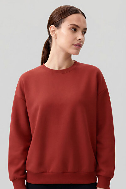 TOMMY LIFE Fiesta Basic O Neck Oversized Women's Sweatshirt - 97053