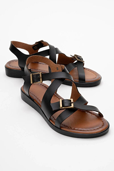 Lively Stylish Sandale confortabile încrucișate reglabile cu cataramă dublă d...