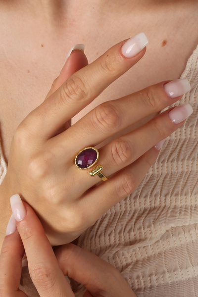 Feyz Tasarım Yakut Taşlı Özel Tasarım Yüzük