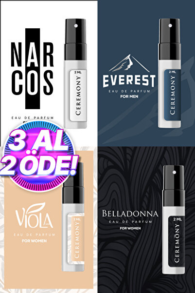 Ceremony 4 adet 2 ml Parfüm Seti 2 Erkek-2 Kadın