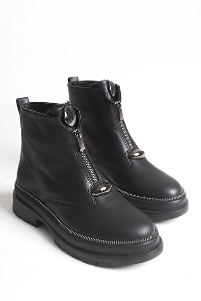 Lively Stylish Botine de damă Zeta cu fermoar metalic în față