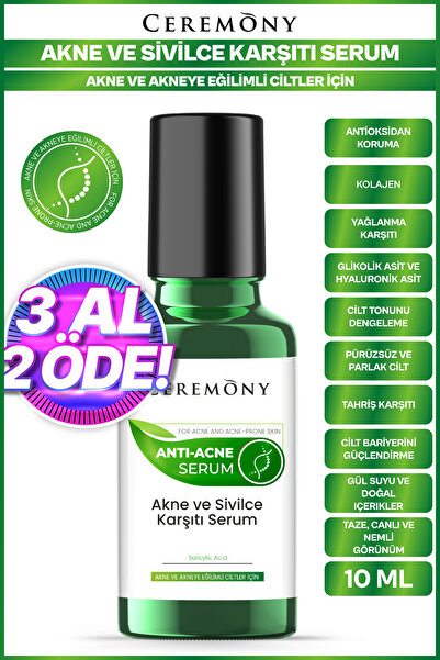 Ceremony Akne Ve Sivilce Karşıtı Cilt Bakım Serumu Roll-on 10ml