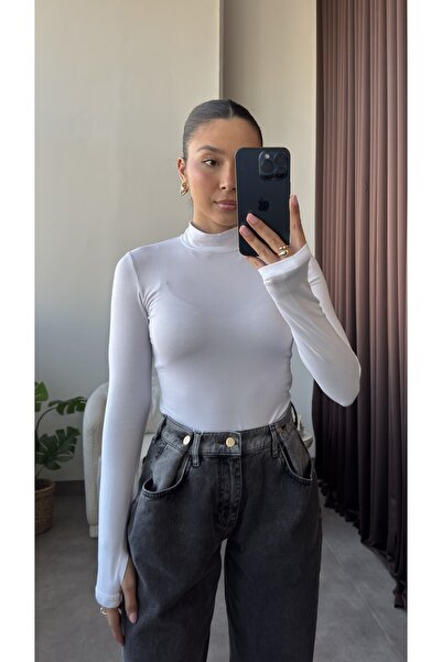 YOUR NAME Γυναικεία μπλούζα με λεπτομέρεια με λευκά δάχτυλα