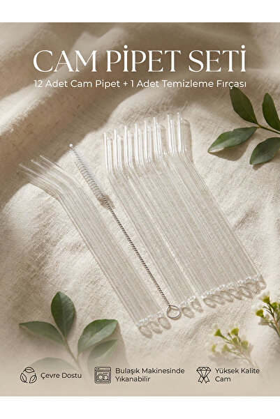 ERKUGO 12'li Cam Pipet Ve Pipet Temizleme Fırçası, Kalın Cam Pipet