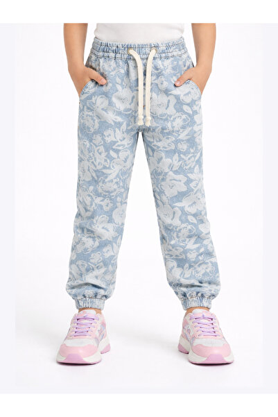 Casabony Момичешки джогинг панталон с флорални камъни