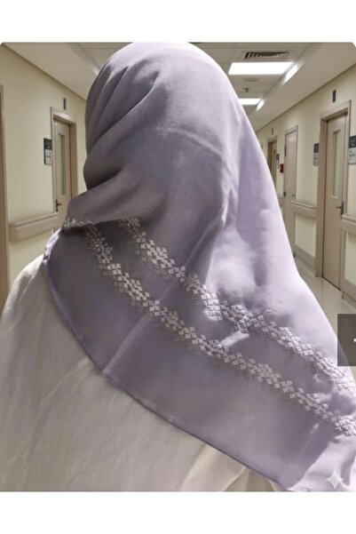 Veil Designer Movi Pole veil with Japanese fabric and white embroidery, M03 s...