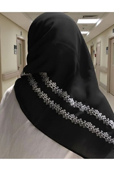 Veil Designer Black veil with embroidery, the length of the veil is made of J...