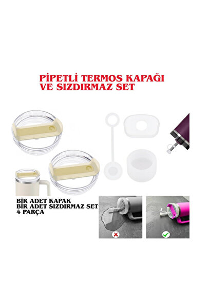 Stanley Termos Kapağı ve Sızdırmazlık Seti 1.18 LT Termoslar ile Uyumlu Krem ...