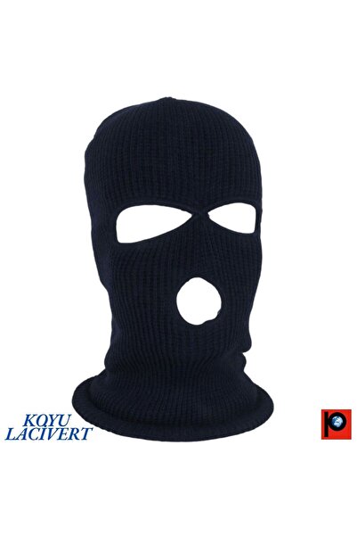 PAKER GİYİM قناع وجه شتوي محبوك للجنسين بلون أزرق داكن، يمكن استخدامه كقبعة ث...