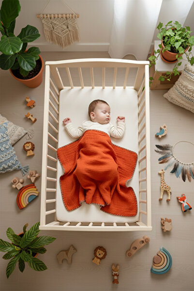 MAHFEL 4 Katlı %100 Pamuklu Müslin Bebek Battaniyesi