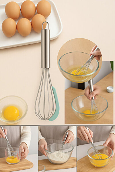 safestore Practical Silicone Whisk Stainless Steel Whisk Egg Milk Pudding Sau...