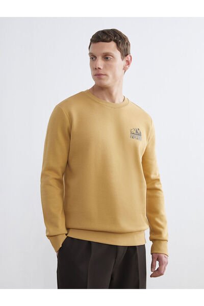 LC Waikiki Vizyon New Season Crew Neck Printed Men's Thick Sweatshirt