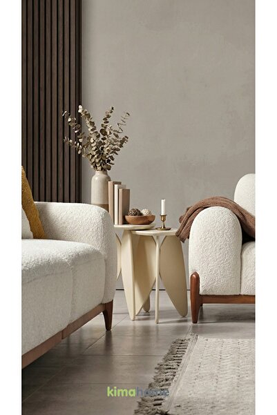 Kimahome Kelebek Görünümlü Dekoratif 3 Ayaklı Modern Zigon Yan Sehpa 2'li Seti