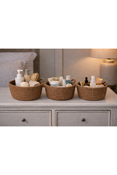 ÖRGÜM منظم غرفة مكون من 3 قطع مزخرف على شكل سلة