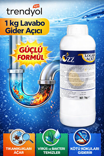 Dr.Ozz 680 Gider Açıcı Logar Lavabo Banyo Tuvalet Gideri Açıcı Güçlü Kimyasal...