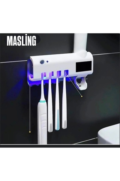 MASLİNG Otomatik Diş Macunu Sıkacağı Ve Sterilizatör 4 Adet Diş Fırçası Tutuculu
