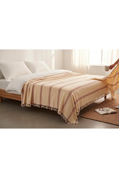 TECHTACT 100% Cotton Organic Single Tassel Pique, Bedspread 130X180 cm