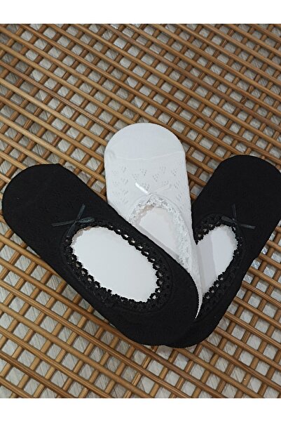 Rocks For طقم جوارب راقصة باليه دانتيل مكون من 3 قطع بتفاصيل فيونكة للسيدات