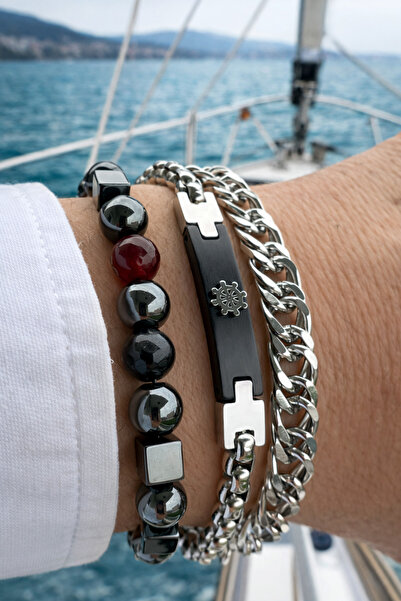 Naviforce Erkek Çelik Bileklik 2adet kombin takım