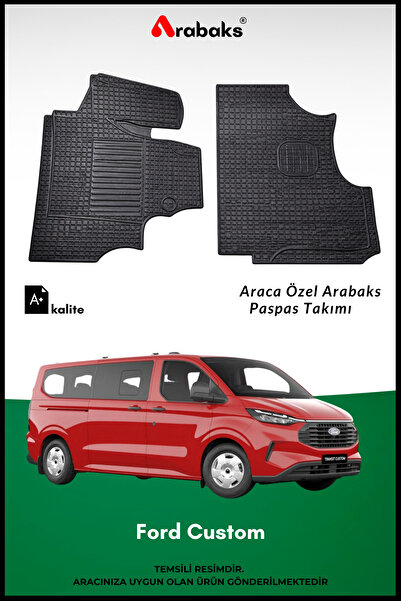 Arabaks Ford Custom Ticari Paspas Takımı Araca Özel ( DAYANIKLI MALZEME, KOLA...