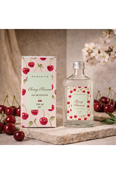 HOMERİUM Cherry Blossom Parfümlü Kolonya Kiraz Çiçeği 200 ml Çam Şişe