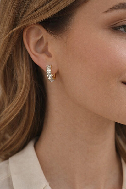 XUPING JEWELRY Son stoklar | VIP Taşlı Gold Renk Halka Küpe