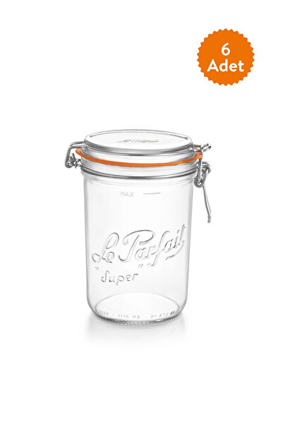 Le Parfait Super Terrines Klipsli/Contalı Cam Kavanoz 1L (6 Adet)