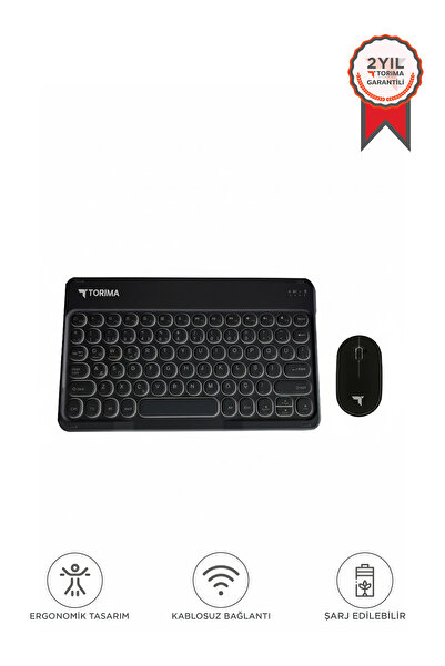 Torima TMK-08 Siyah Kablosuz Bluetooth Klavye Mouse Seti