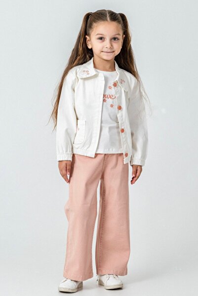 LUCEVERA 6-9 Years Old Girl's 3-Piece Set – Jacket, T-Shirt, and Wide-Leg Pan...