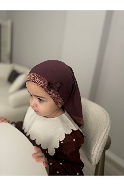 Nur Baby tesettür namaz örtüsü alıştırma bonesi sibyan bone kahverengi