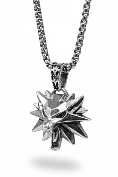 AK STORE SİLVER Gümüş Kaplama K-110 Paslanmaz Kromix Erkek Kolye Madalyon Wit...