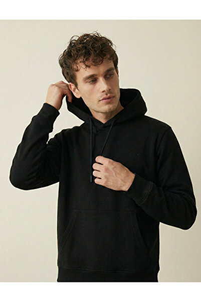Unisex Lakint Kapşonlu Oversize Sweatshirt