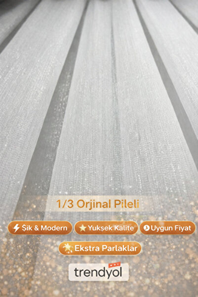 FİENS SİMLİ BAMBU YOĞUN DOKULU 1/3 Sık Pileli Tül Perde Ağır Gramajlı Ütü Ist...