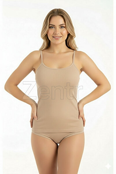 Bambu Zentr 700 Kadın İnce Askılı Atlet İpeksi Dokulu Terletmez İkinci Ten Hi...