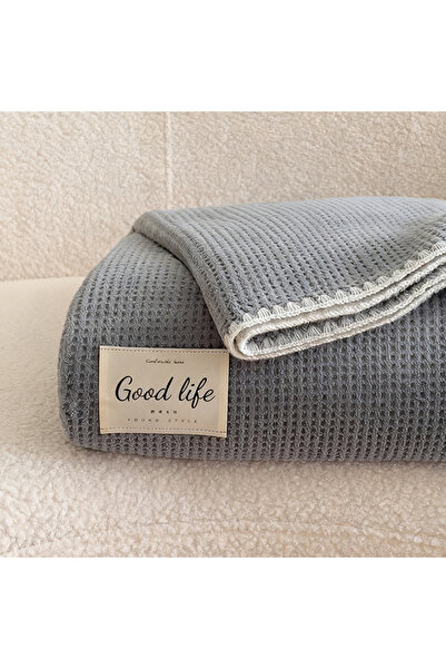 Generic Waffle Texture Blanket Ultra Soft & Warm Solid Throw Blanket, Cozy fo...