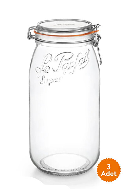 Le Parfait Super Glass Jar - 3l Capacity and 3 Pieces