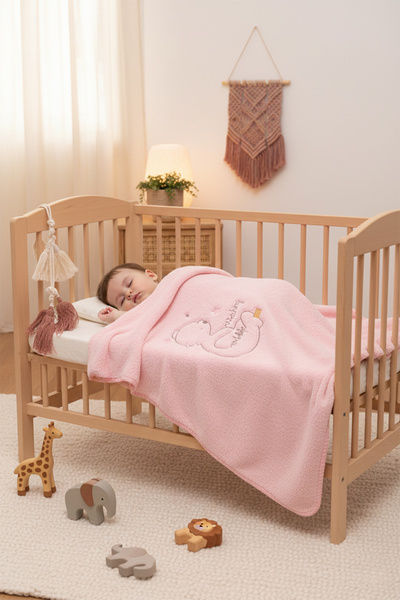 MAHFEL %100 Çift Kat Polar 1.Sınıf Bebek & Çocuk Battaniyesi Pembe