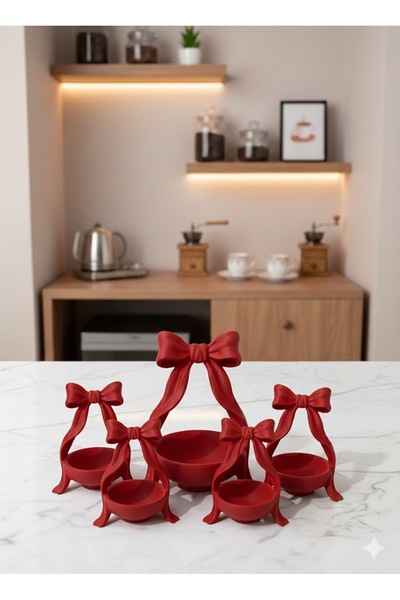 XOA Collection Red Charm Kahve Yanı Dekoratif Şekerlik & Lokumluk Sunum S