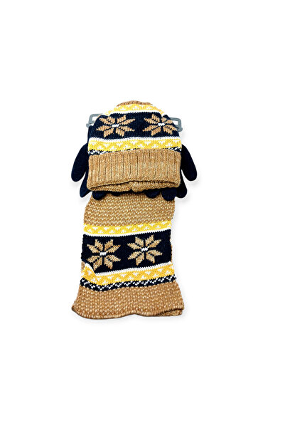 Mustran Комплект от 3 части с качулка, ръкавици и шал с уши, подплатен с кожа...