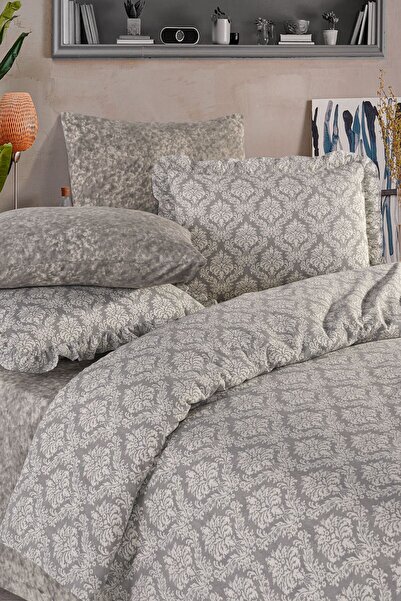 Uçkan home طقم غطاء لحاف مزدوج مكون من 6 قطع من سلسلة بيرا مع كشكشة