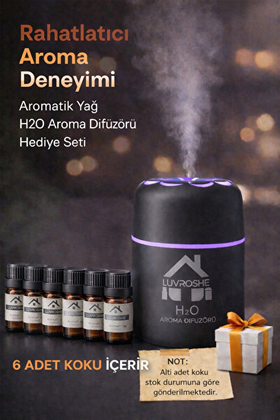 luvroshe 250ml Type-C Girişli Cihaz +6 koku hediyeli Hava Nemlendirici Cihaz ...